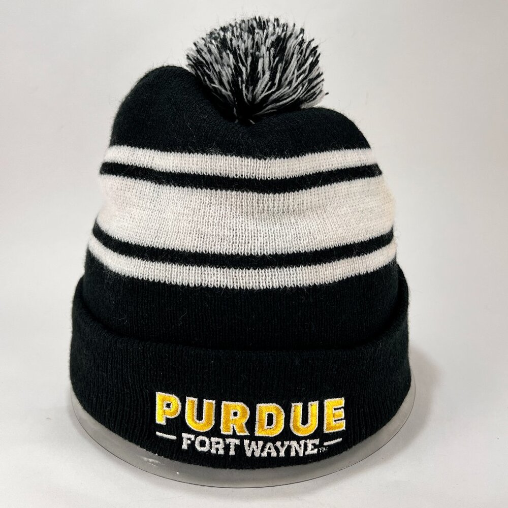Purdue Ft Wayne Ski Knit Winter Beanie Skull Cap Hat Black Hitwear Indiana Mens
